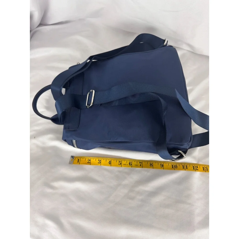 Giani Bernini Backpack‎ Convertible Shoulder Bag Double Zip Navy Blue